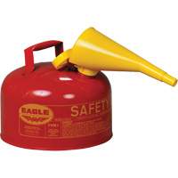 Safety Can for Flammables with Funnel, Type I, Galvanized Steel, 2.5 US gal., Red, FM Approved/UL/ULC Listed NRZ Safety Inc.