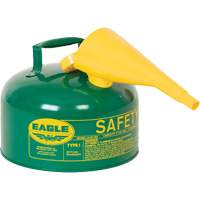 Safety Can for Combustibles with Funnel, Type I, Galvanized Steel, 2.5 US gal., Green, FM Approved/UL/ULC Listed NRZ Safety Inc.