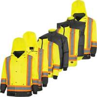 5057 Pioneer&reg; Yukon 7-in-1 Waterproof Winter Safety Parka, Polyester, Black/High Visibility Lime-Yellow, X-Small NRZ Safety Inc.