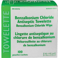BZK Benzalkonium Chloride Towelette, Towelette, Antiseptic NRZ Safety Inc.