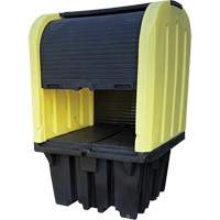 Yellow Roll Top Hardcover Spill Pallet, 65" L x 65" W x 101" H, 5000 lbs. Load Capacity NRZ Safety Inc.