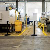 Industrial Stanchion Kit with Plastic Chain, 37" High, Red NRZ Safety Inc.