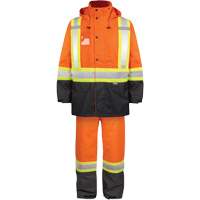 Ensemble de pluie haute visibilit&eacute; en tissu 150 deniers, Polyester, Petit, Orange haute visibilit&eacute; NRZ Safety Inc.
