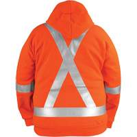 High-Visibility Wind Resistant Zip-Front Sweatshirt with DetachableHood, Men's, Small, High Visibility Orange, 27.7 cal/cm² NRZ Safety Inc.