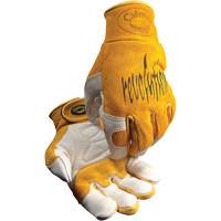Gants de soudeur TIG/MIG de premi&egrave;re qualit&eacute; Caiman avec fermeture &agrave; boucles & crochets, Cuir de vache refendu, Taille Moyen NRZ Safety Inc.