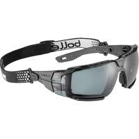 RUSH+ 2.0 XP M/L Safety Glasses with Black & Grey Frame, Smoke Lens, Anti-Fog/Anti-Scratch, ANSI Z87+ NRZ Safety Inc.