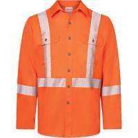 Chemise de travail haute visibilit&eacute; &agrave; bandes segment&eacute;es 7 oz de luxe Avenger, Style 652, Hommes, Petit, Orange NRZ Safety Inc.