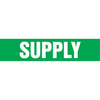 Marqueurs de tuyau "Supply", Autocollant, 4" h x 24" la, Blanc/vert NRZ Safety Inc.