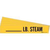 Marqueurs de tuyau LB. Steam, Autocollant, 2-1/4" h x 2-3/4" la, Noir sur jaune NRZ Safety Inc.