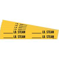 Marqueurs de tuyau avec espace vierge suivi de LB. Steam, Autocollant, 1-1/8" h x 7" la, Noir sur jaune NRZ Safety Inc.
