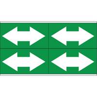 Marqueurs de tuyau avec fl&egrave;ches bidirectionnelles, Autocollant, 1-1/8" h x 7" la, Blanc/vert NRZ Safety Inc.