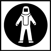 Right to Know Pictogram Labels - Full Protection Suit, Vinyl, Sheet, 5/8" L x 3/4" W NRZ Safety Inc.