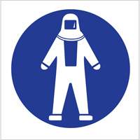 Right to Know Pictogram Labels - Full Protection Suit, Vinyl, Sheet, 1-1/4" L x 1-1/2" W NRZ Safety Inc.
