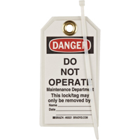 &eacute;tiquettes de verrouillage, Plastique, 3" la x 5-1/2" h, Anglais NRZ Safety Inc.