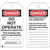 &eacute;tiquettes de verrouillage, Plastique, 3" la x 5-3/4" h, Anglais NRZ Safety Inc.