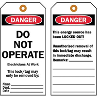 &eacute;tiquettes de verrouillage, Plastique, 3" la x 5-1/2" h, Anglais NRZ Safety Inc.