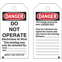 &eacute;tiquettes de verrouillage, Plastique, 3" la x 5-1/2" h, Anglais NRZ Safety Inc.