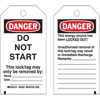 &eacute;tiquettes de verrouillage, Plastique, 3" la x 5-1/2" h, Anglais NRZ Safety Inc.