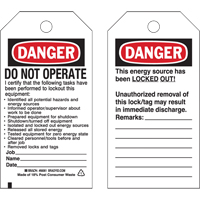 &eacute;tiquettes de verrouillage, Plastique, 3" la x 5-3/4" h, Anglais NRZ Safety Inc.