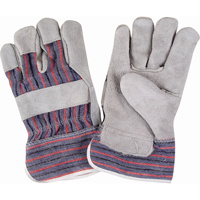 Gants d'ajusteur rugueux, Grand, Paume en Cuir de vache refendu, Doublure en Coton NRZ Safety Inc.