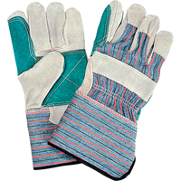 Gants d'ajusteur de qualit&eacute; standard &agrave; paume double, Grand, Paume en Cuir de vache refendu, Doublure en Coton NRZ Safety Inc.