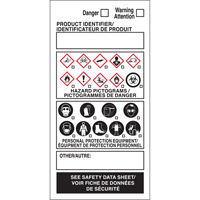OTS WHMIS Labels, Vinyl, Sheet, 4" L x 2" W NRZ Safety Inc.