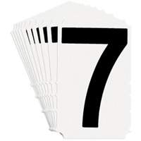 Quick-Align&reg; Individual Gothic Number & Letter Labels, 7, 4" H, Black on White NRZ Safety Inc.