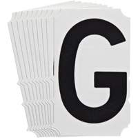 Quick-Align&reg; Individual Gothic Number and Letter Labels, G, 4" H, Black NRZ Safety Inc.