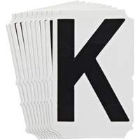 Quick-Align&reg;Individual Gothic Number and Letter Labels, K, 4" H, Black NRZ Safety Inc.