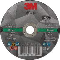 Silver Cut-Off Wheel, 3" x 0.06", 3/8"-24 Arbor, Type 1, Ceramic, 25645 RPM NRZ Safety Inc.