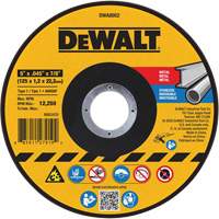 Metal Cut-Off Wheel, 5" x 0.045", 7/8" Arbor, Aluminum Oxide, Type 1 NRZ Safety Inc.