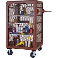 Mobile Mesh Cabinet, Steel, 22 Cubic Feet, Red NRZ Safety Inc.