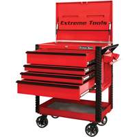 EX Deluxe Series Tool Cart, 4 Drawers, 22-7/8" L x 33" W x 44-1/4" H, Red NRZ Safety Inc.