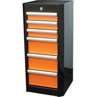Coffre &agrave; outils lat&eacute;ral, 6 tiroirs, 16" la x 18" p x 34" h, Noir/Orange NRZ Safety Inc.