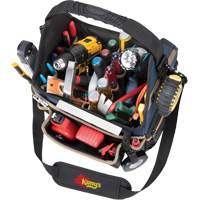 Molded Base Electrical/HVAC Tool Carrier, Ballistic Polyester, 20 Pockets, Black/Blue NRZ Safety Inc.