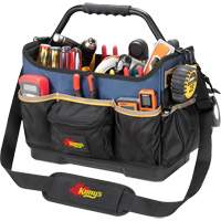 Molded Base Open-Top Tool Box, Ballistic Polyester, 17 Pockets, Black/Blue NRZ Safety Inc.