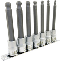Jeu de douilles &agrave; embouts longs et sph&eacute;riques de 4" m&eacute;triques LHSW-3807, Sph&egrave;re hexagonale, Prise 3/8", 7 mr NRZ Safety Inc.