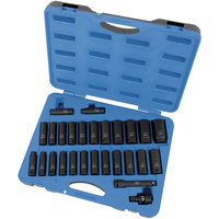 Jeu de douilles SAE/m&eacute;triques PS2712DC, 27 Mcx, Chocs, Prise de 1/2", Profond NRZ Safety Inc.