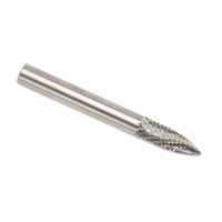Solid Carbide Burrs - Tree Shape Pointed End, SG-1, 1/4" Dia., 1/8" Shank NRZ Safety Inc.