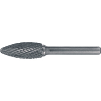 Solid Carbide Burrs - Flame Shaped, 1/2" Dia., 1/4" Shank NRZ Safety Inc.