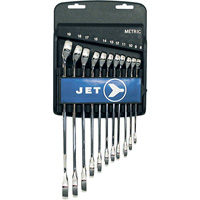 Jeux de cl&eacute;s mixtes combin&eacute;es longues enti&egrave;rement polies, Combinaison, 11 morceaux, M&eacute;trique NRZ Safety Inc.