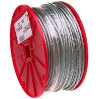 Wire Cable, 500' (152.4 m) x 3/32", 184 lbs. (0.092 tons), Galvanized NRZ Safety Inc.