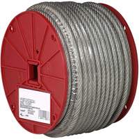 Wire Cable, 250' (76.2 m) x 3/16", 840 lbs. (0.42 tons), Vinyl Coated NRZ Safety Inc.