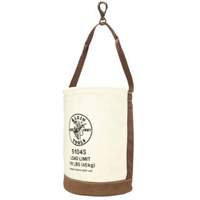 Leather-Bottom Bucket, 17" H, Canvas, White NRZ Safety Inc.