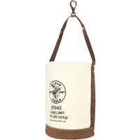 Leather-Bottom Bucket, 17" H, Canvas, White NRZ Safety Inc.