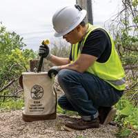Leather-Bottom Bucket, 17" H, Canvas, White NRZ Safety Inc.