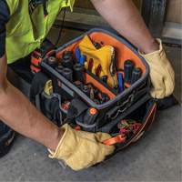Tradesman Pro Tool Tote, Ballistic Nylon, 40 Pockets, Black/Orange NRZ Safety Inc.