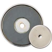 Ceramic Shallow Pot Magnet, 1-3/8" Dia., 12 lbs. Pull NRZ Safety Inc.