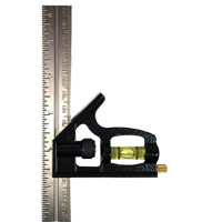 Johnson 406EM - Combination Square, 6" x 1" L, 1/32" Graduations, Steel, Plain NRZ Safety Inc.