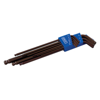 Extra Long Arm Ball Hex Key Set, 9 Pcs., Metric NRZ Safety Inc.
